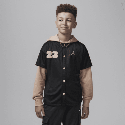 Jordan Big Kids Hooded Jumpman Baseball Pullover. Nike